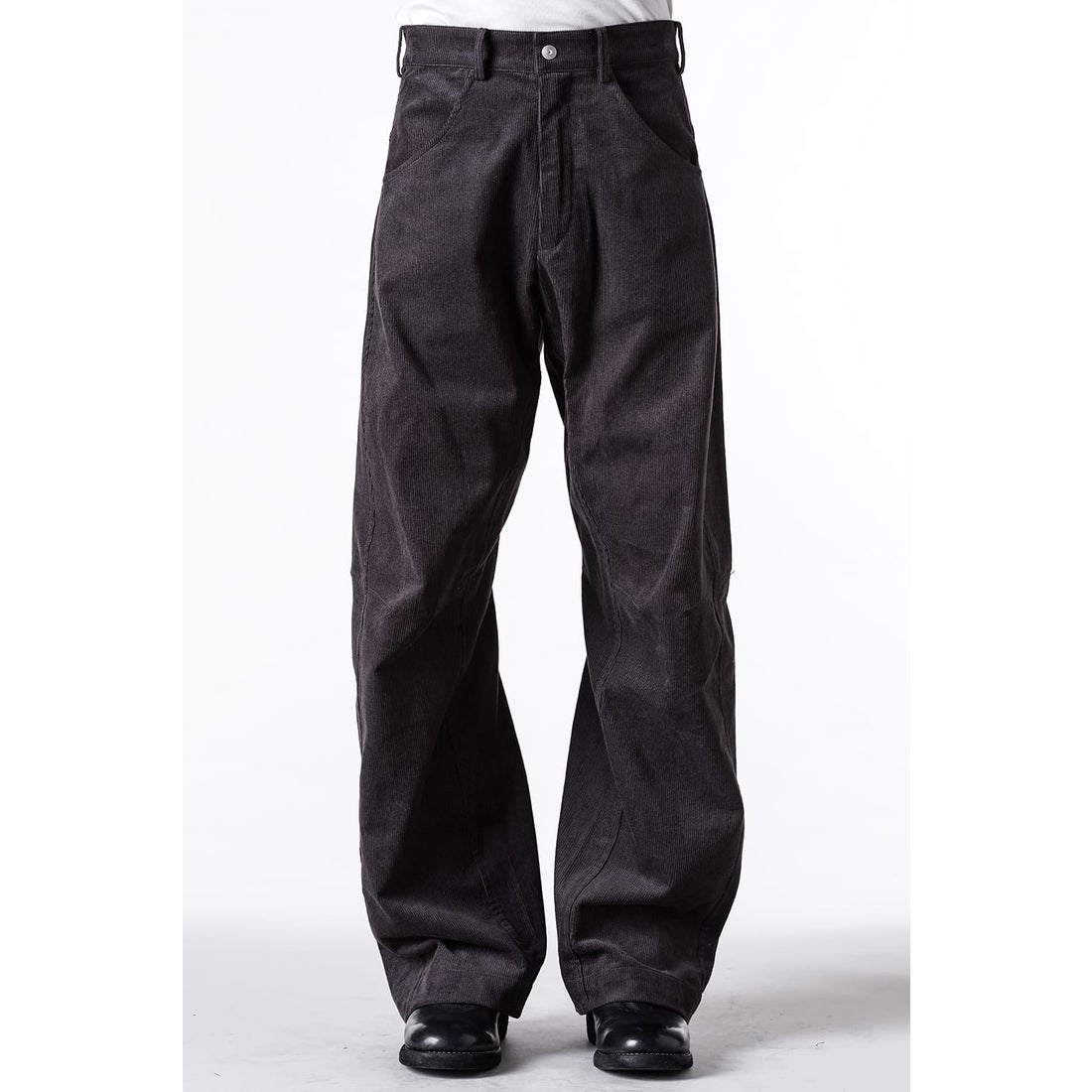 Omar Afridi Knee Darted Flare Trousers （Grey） - Osaka / Kyoto
