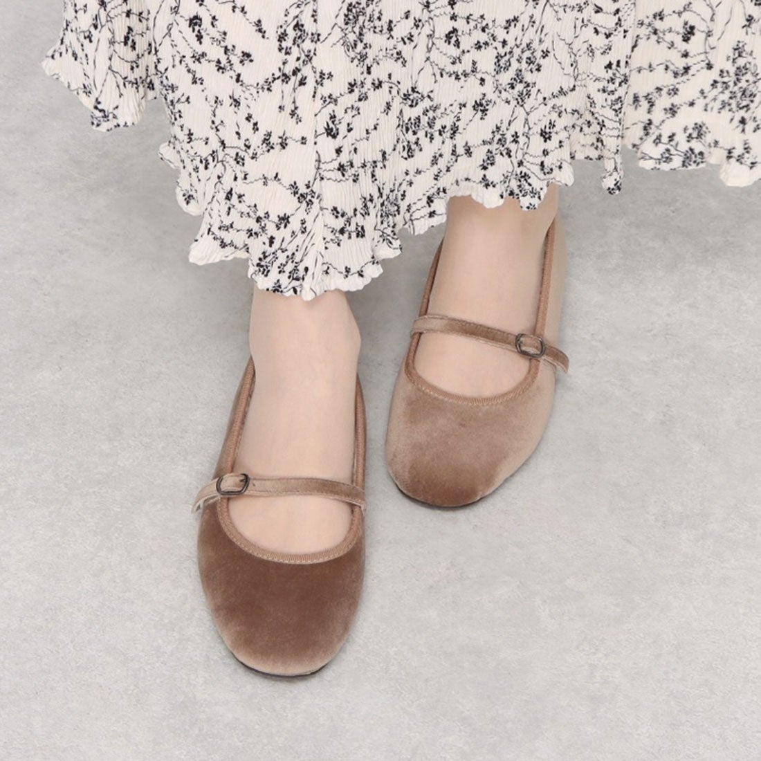 オキティ O'Kyti ボアライニングバレエシューズ （GRIS(GREY)） -waja