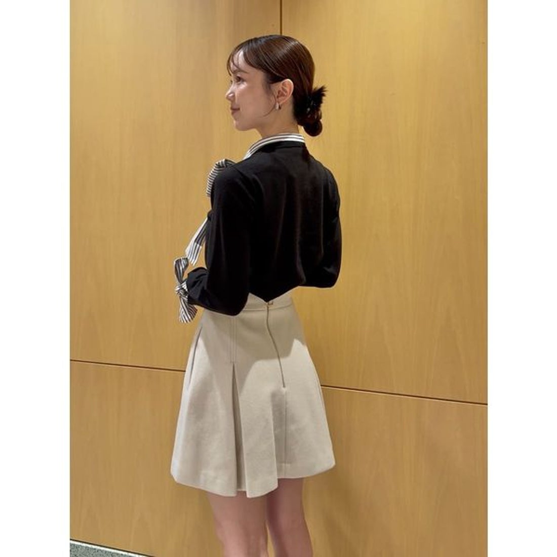 スナイデル SNIDEL ボウタイドッキングニットプルオーバー （GRY