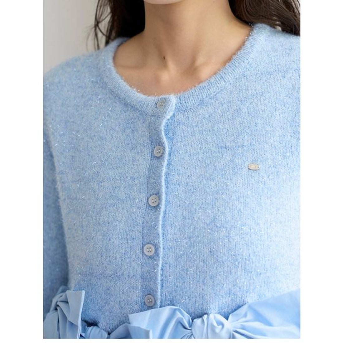 スナイデル SNIDEL リボンモチーフカーディガン （IVR） -ファッション