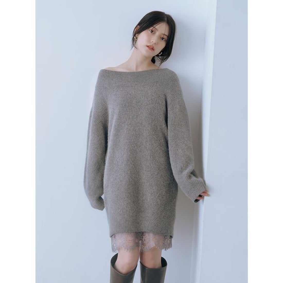 スナイデル SNIDEL ニットセットキャミミニワンピース （GRY