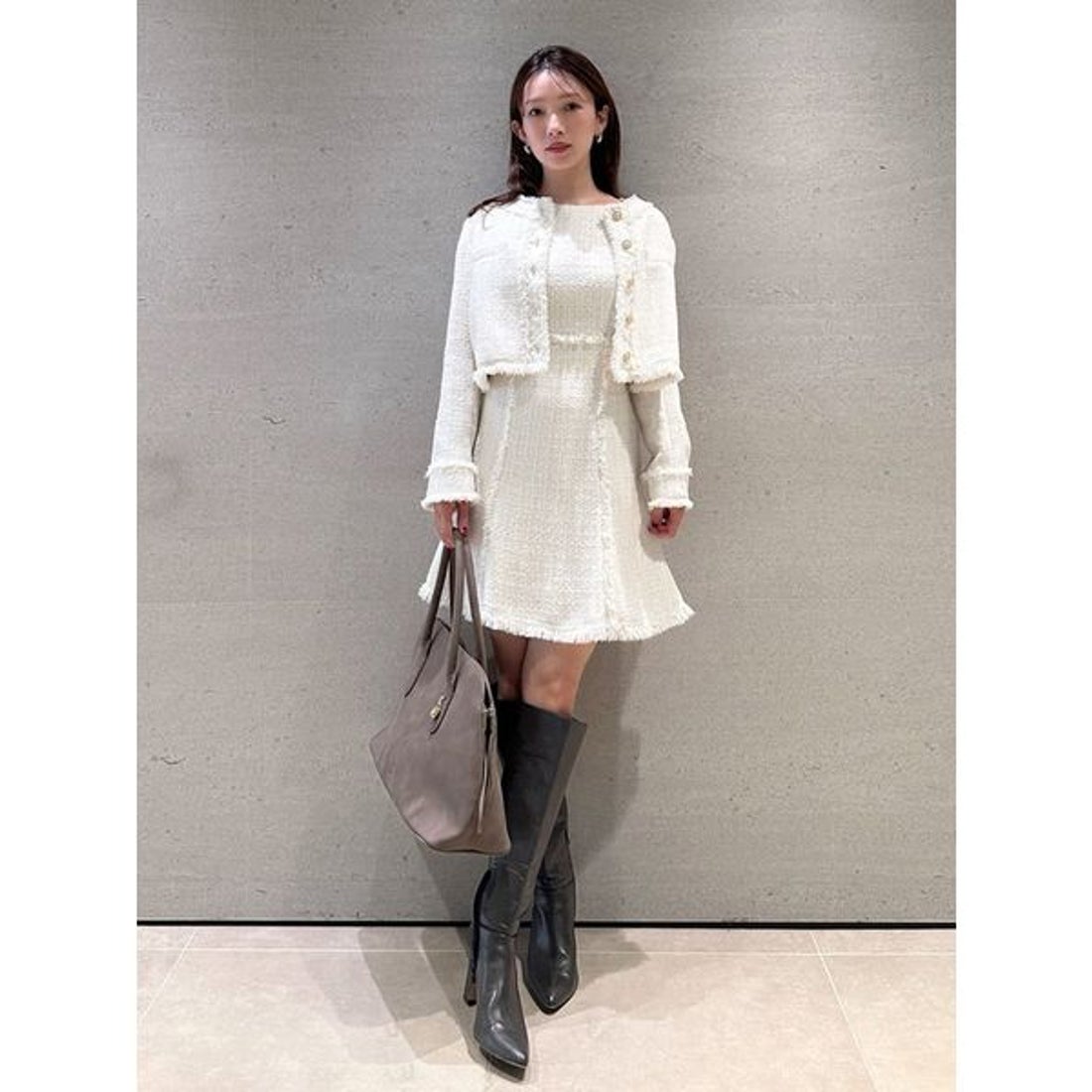 スナイデル SNIDEL ツイードミニワンピース （PNK） - ファッション