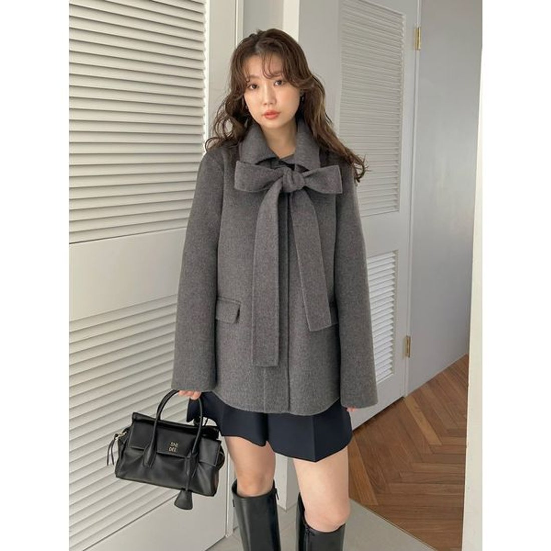 スナイデル SNIDEL リバーステンカラージャケット （GRY