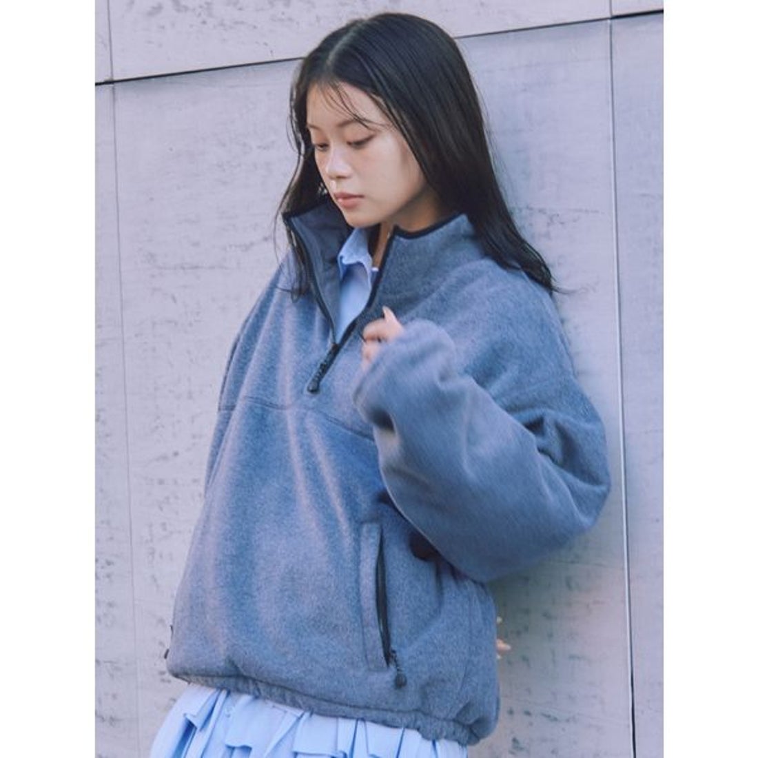 スナイデル SNIDEL ハーフジッププルオーバー （GRY） -ファッション