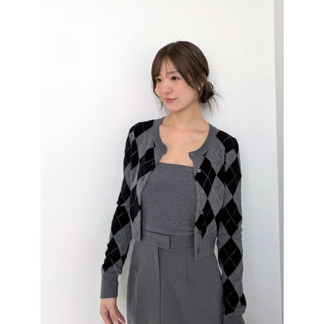 スナイデル SNIDEL アーガイルニットアンサンブル （LBLU