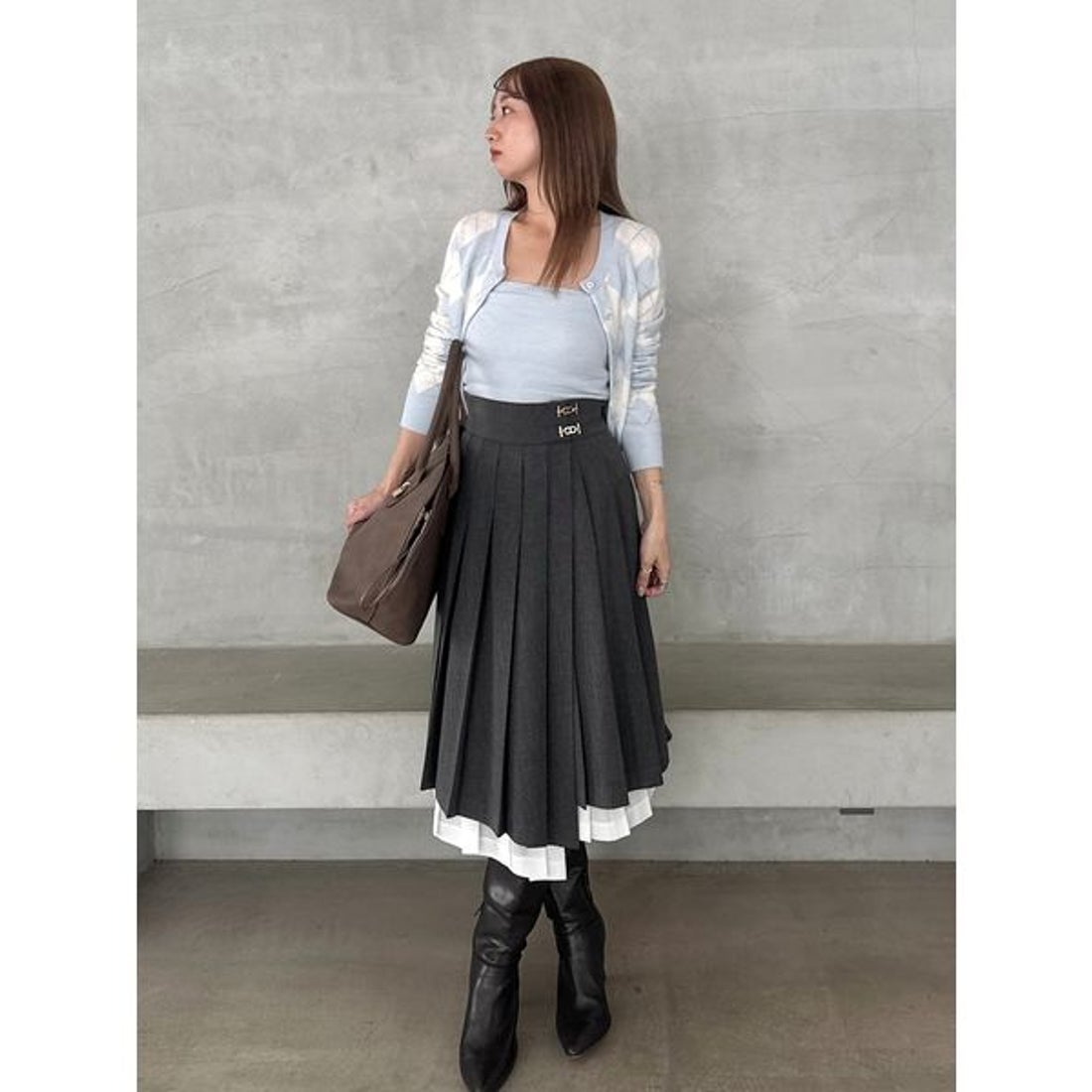 スナイデル SNIDEL アーガイルニットアンサンブル （LBLU