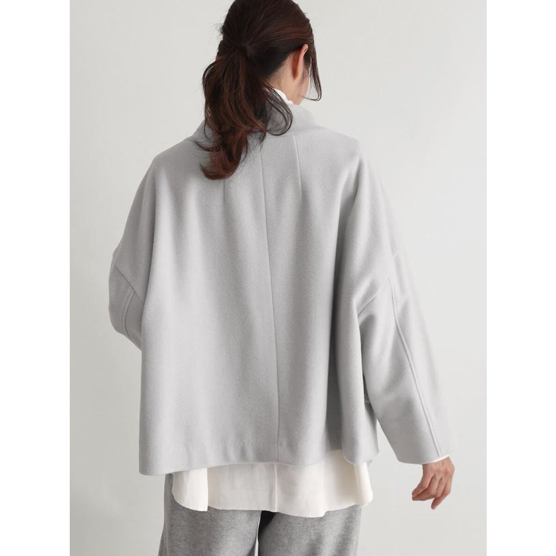 クローブ CLOVE スタンドカラーショートウールコート （ライトグレー