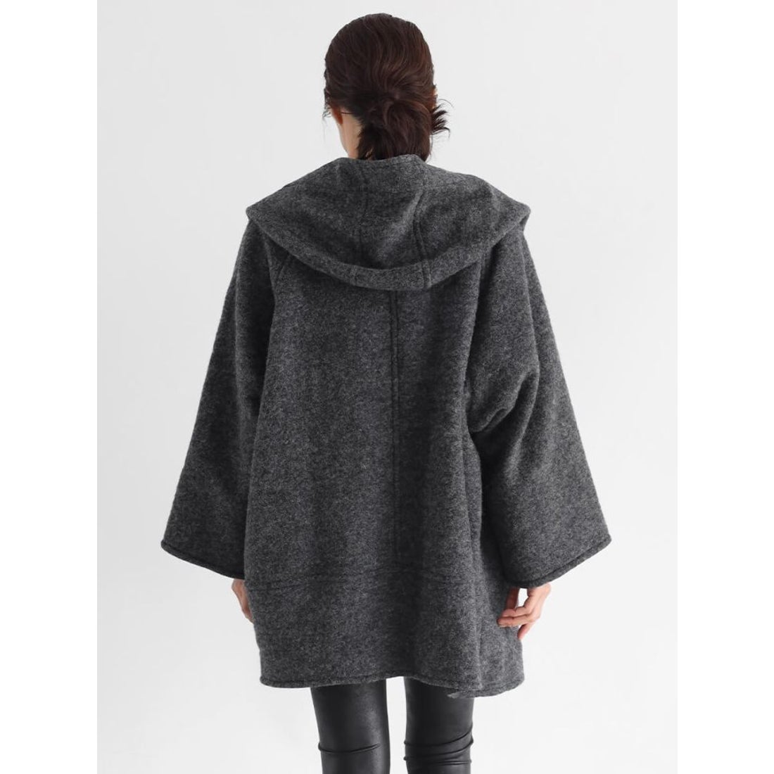 クローブ CLOVE 圧縮ウールフードコート （チャコールグレー） -靴