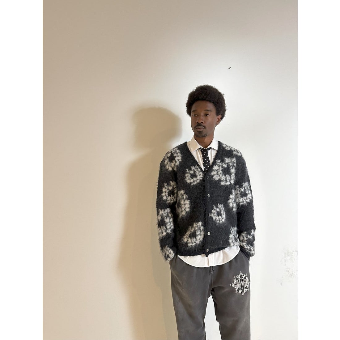 DENIM TEARS x SAINT Mxxxxxx COTTON WRTETH Mohair Cardigan 通販