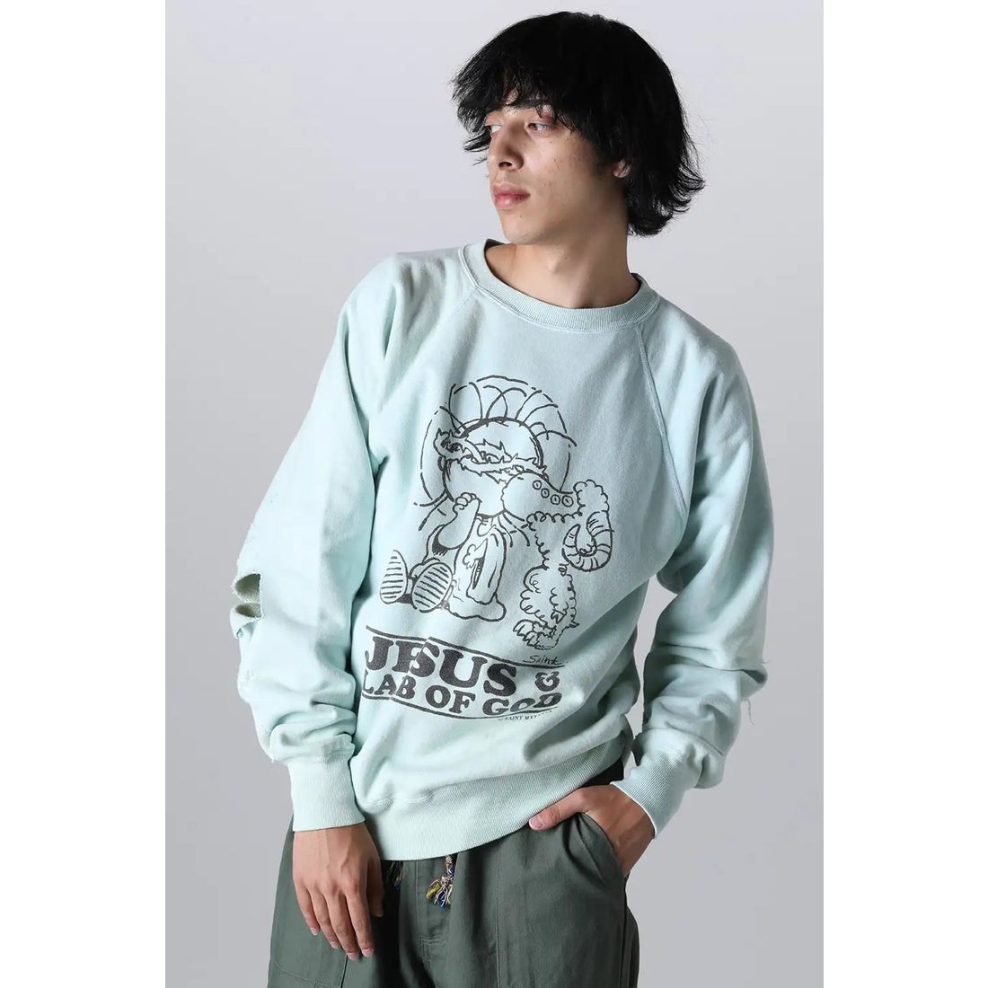セントマイケル SAINT Mxxxxxx JESUS Sweat shirt （Blue