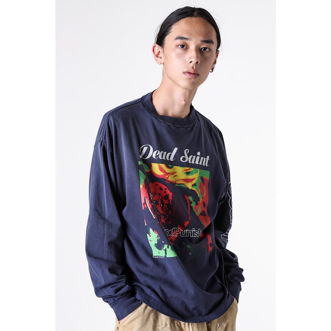 セントマイケル SAINT Mxxxxxx DEAD SAINT Long sleeve T-shirt （Navy