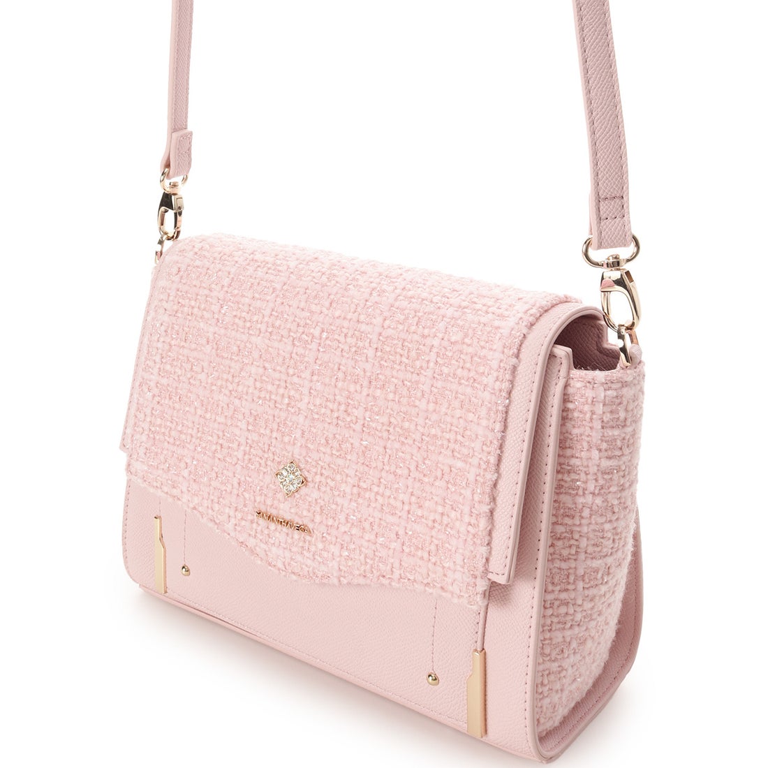 サマンサベガ SAMANTHAVEGA ツイードダイヤカットショルダーバッグ