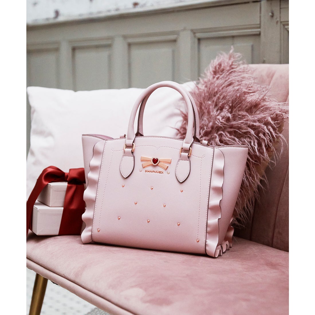 サマンサベガ SAMANTHAVEGA リボンスタッズフラッター(小) (ピンク