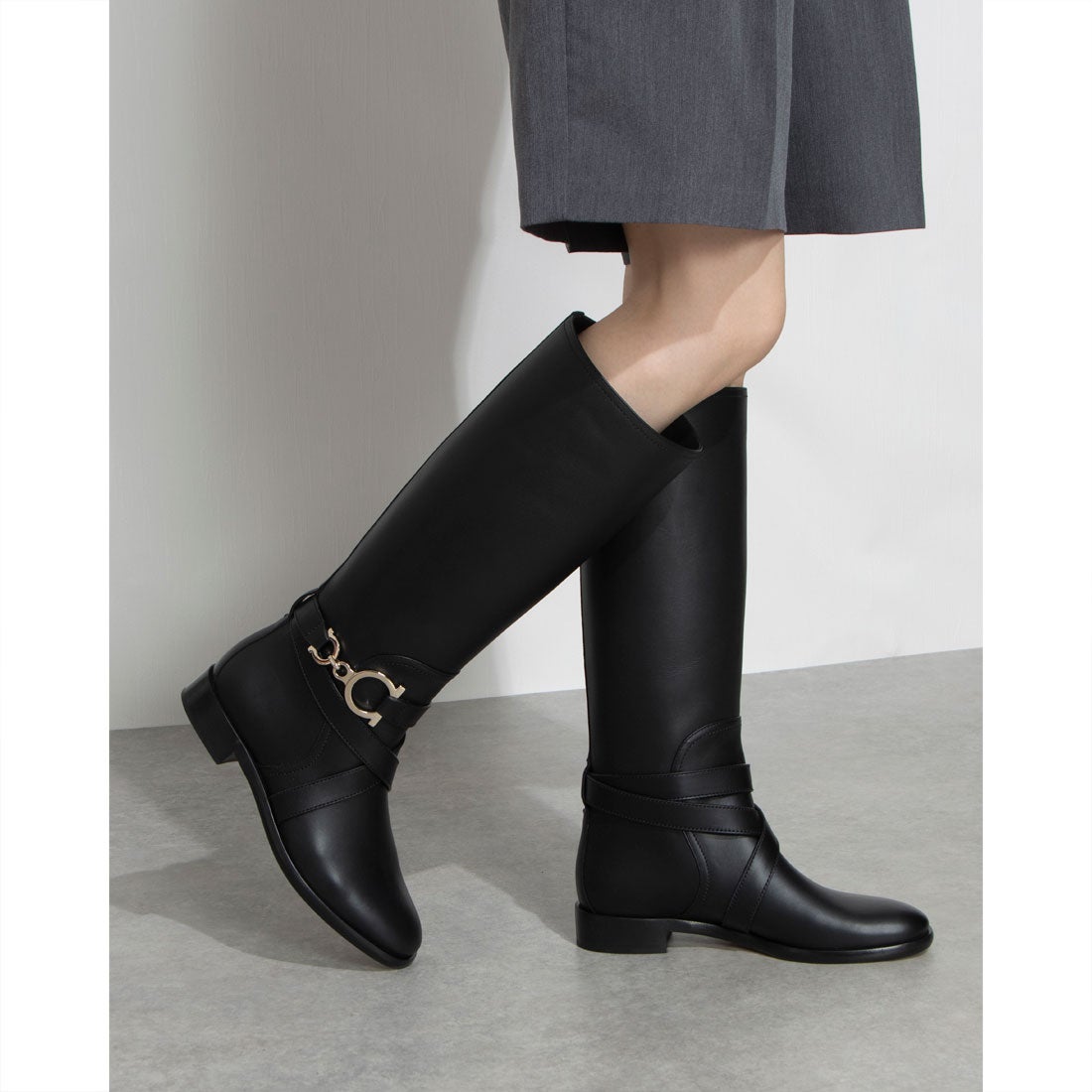 サルバトーレフェラガモ Salvatore Ferragamo Gancini-stiefel （BLACK