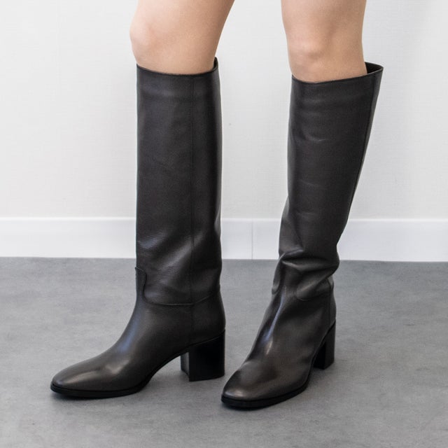 サルトル SARTORE ラウンドトウミドルヒールロングブーツ （ダーク