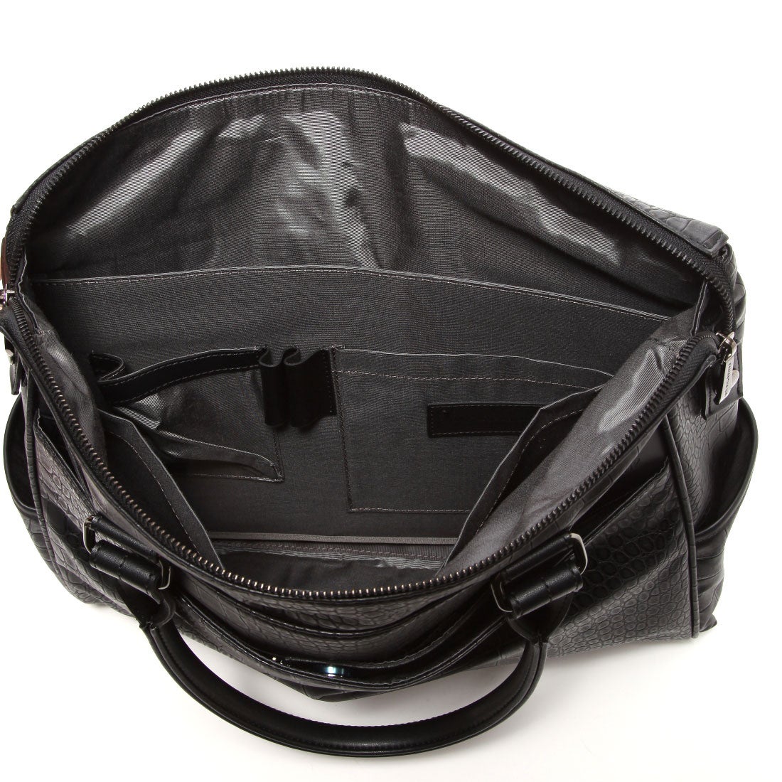 KINGZ サマンサキングズ クロコ型押しビジネスバッグ（ブラック