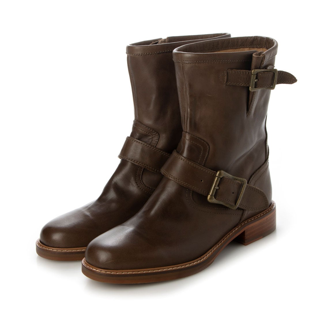 SAYA 【本革】ソフトレザーエンジニアブーツ(ブラウン) -【公式】ラボ