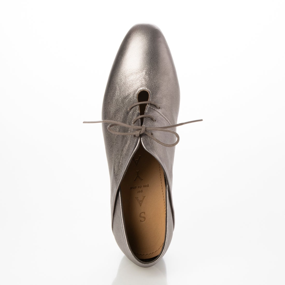 サヤ SAYA 4cm本革ヒールレースアップシューズ （ダークシルバー