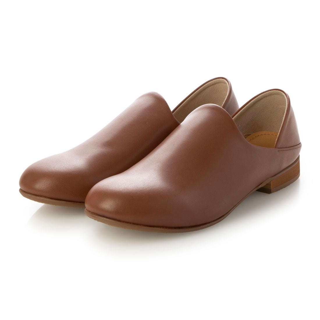 サヤ SAYA フラット本革スリッポンシューズ （ブラウン） -【公式