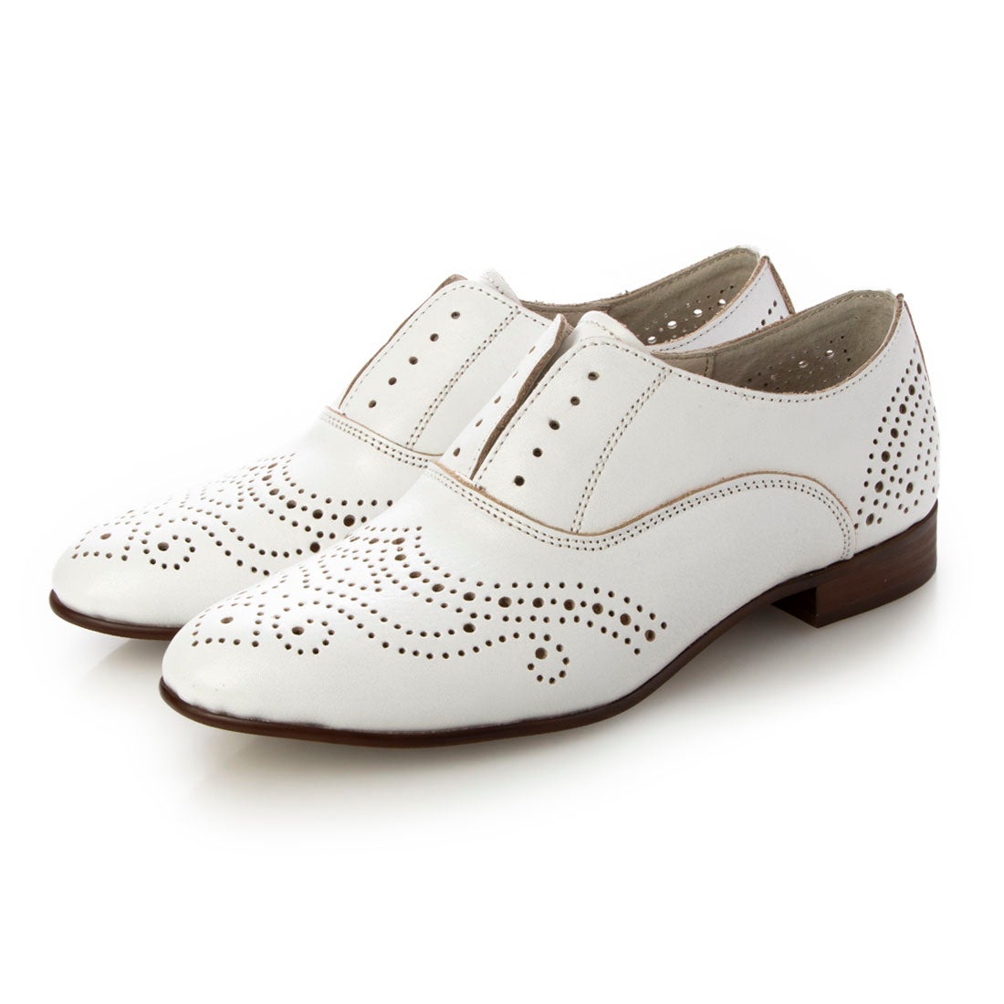 サヤ SAYA 【本革】メダリオンシューズ （ホワイト） -靴