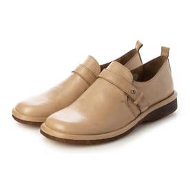 SAYA 【本革】ベルトデザインスリッポンシューズ(サンド) -【公式