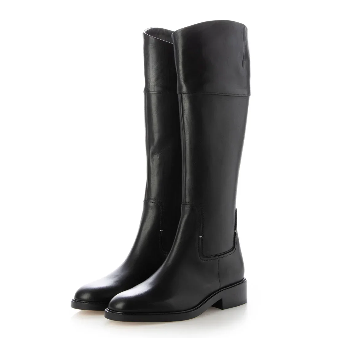 サヤ SAYA 3cm本革ジョッキーロングブーツ （ブラック） -【公式】ラボ