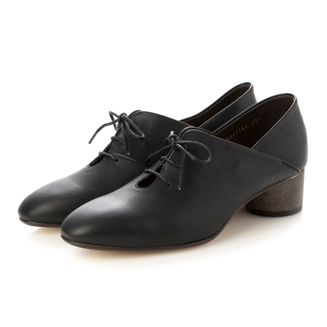 サヤ SAYA 4cm本革ヒールレースアップシューズ （ブラック） -【公式
