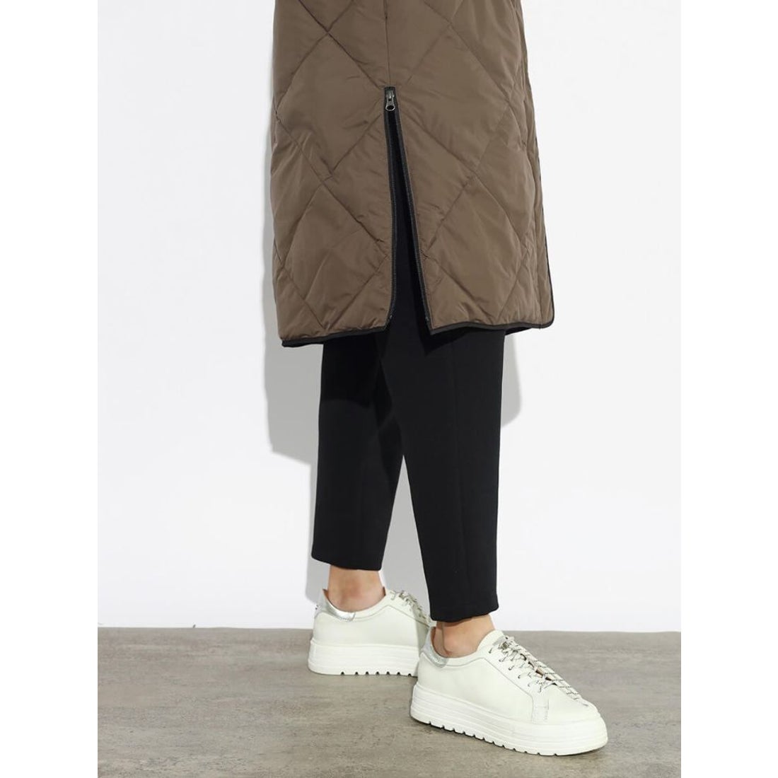 スコットクラブ SCOTCLUB バイカラーロングダウンコート （ブラック