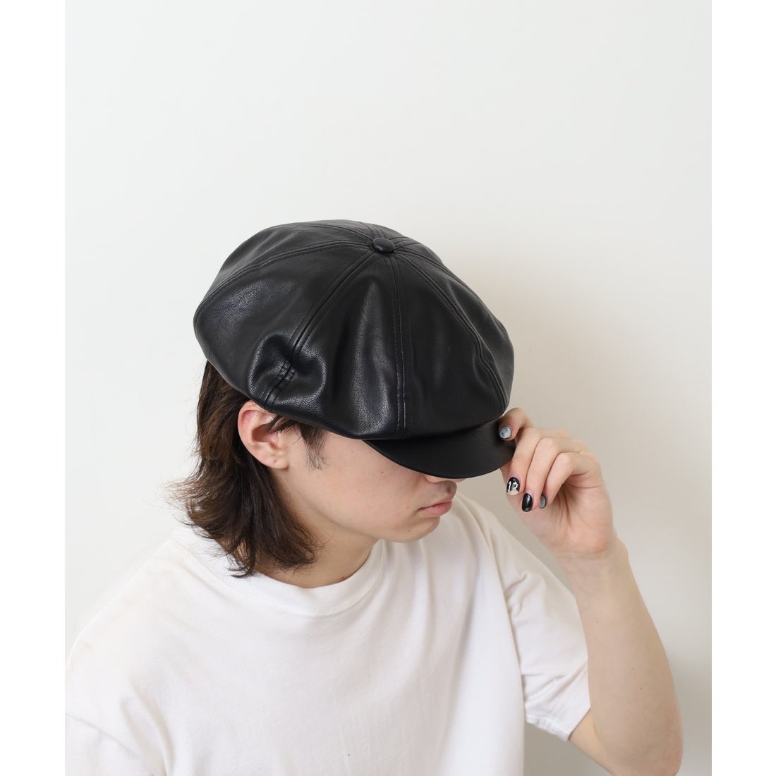 センスオブグレース SENSE OF GRACE フェイクレザー キャスケット （BK