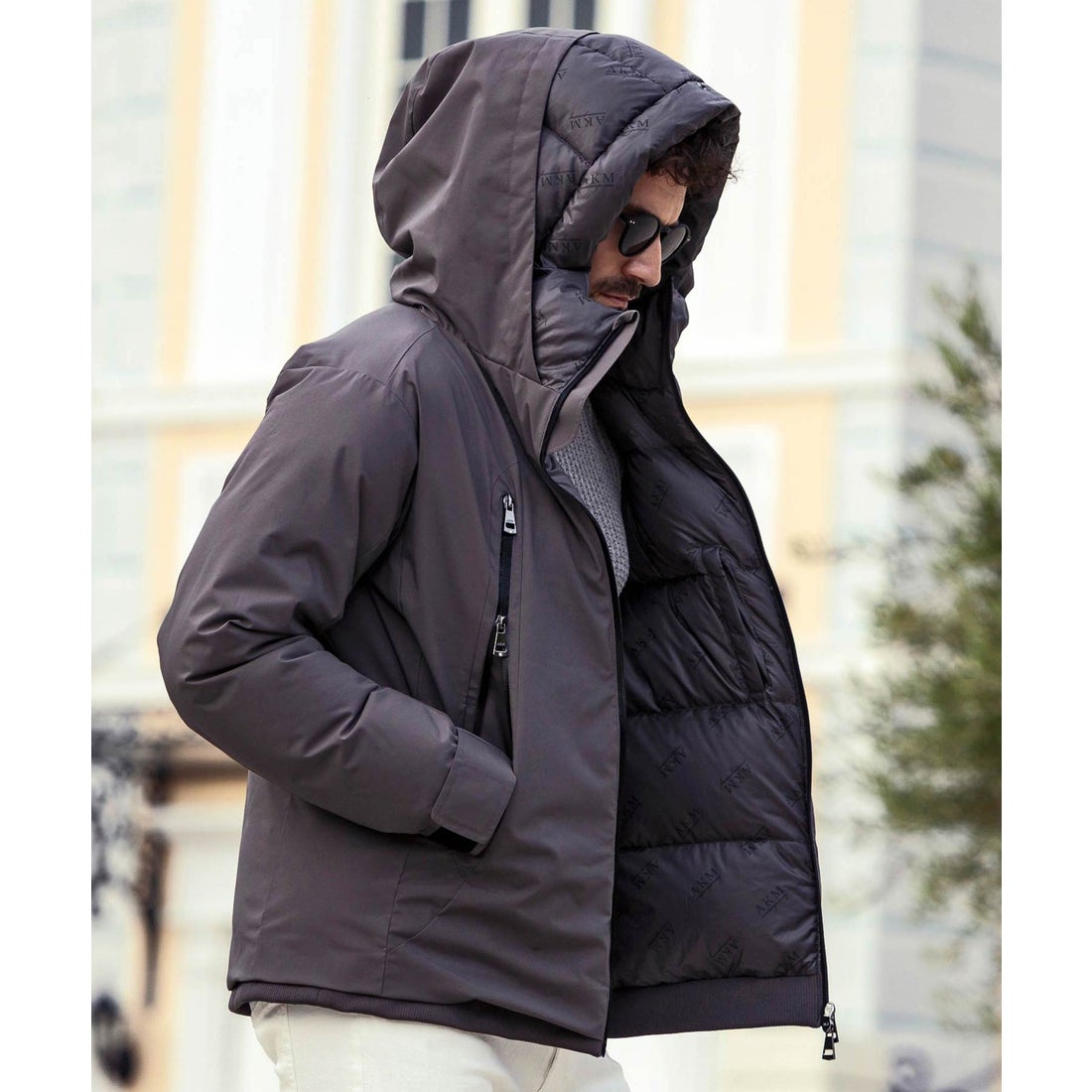 AKM Contemporary ダブルフードダウンジャケット - ファッション通販