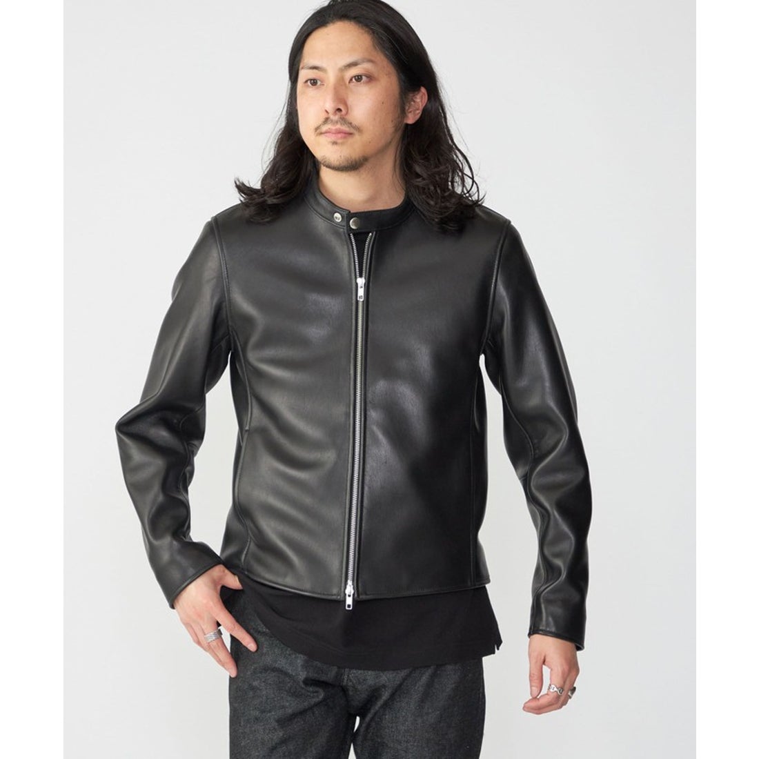 シップス SHIPS SHIPS: ラムレザー シングル ライダース ジャケット