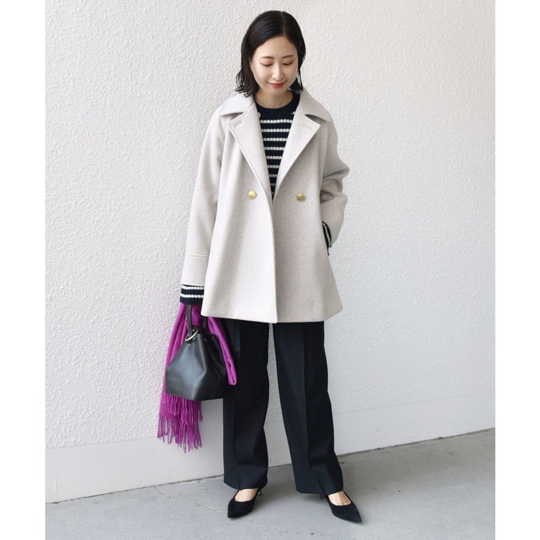 シップス SHIPS * 〈手洗い可能〉ウール ライク ジャージー メルトン