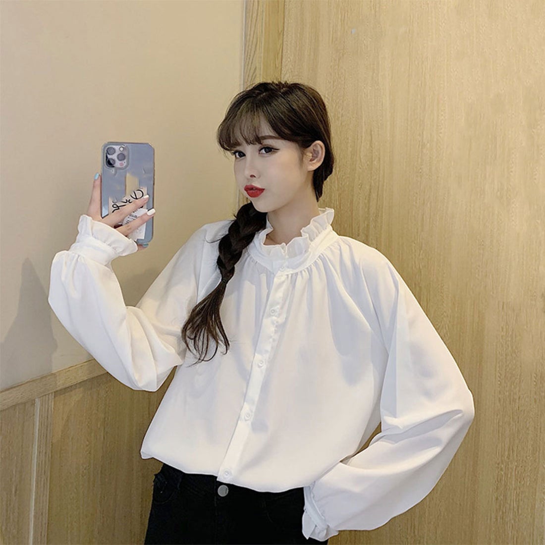 ショッピングゴー shoppinggo ブラウス シャツ フリル レディース 長袖