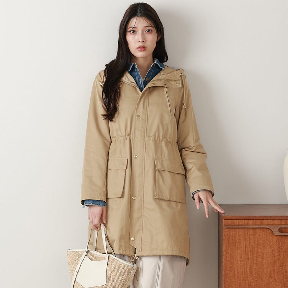 フィローモ Filomo モッズコートレディース 弱撥水加工 （ベージュ