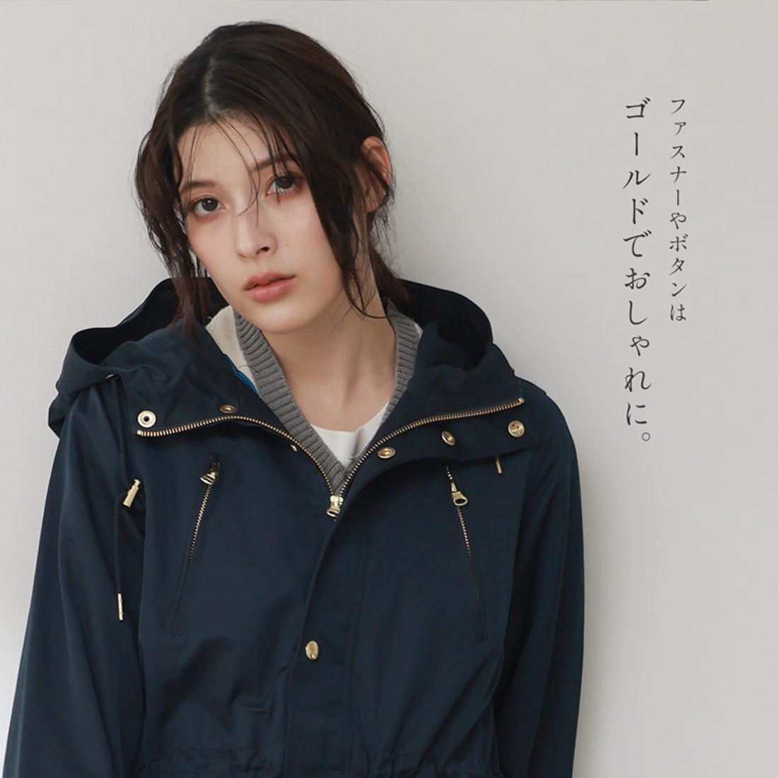 フィローモ Filomo モッズコートレディース 弱撥水加工 （ネイビー