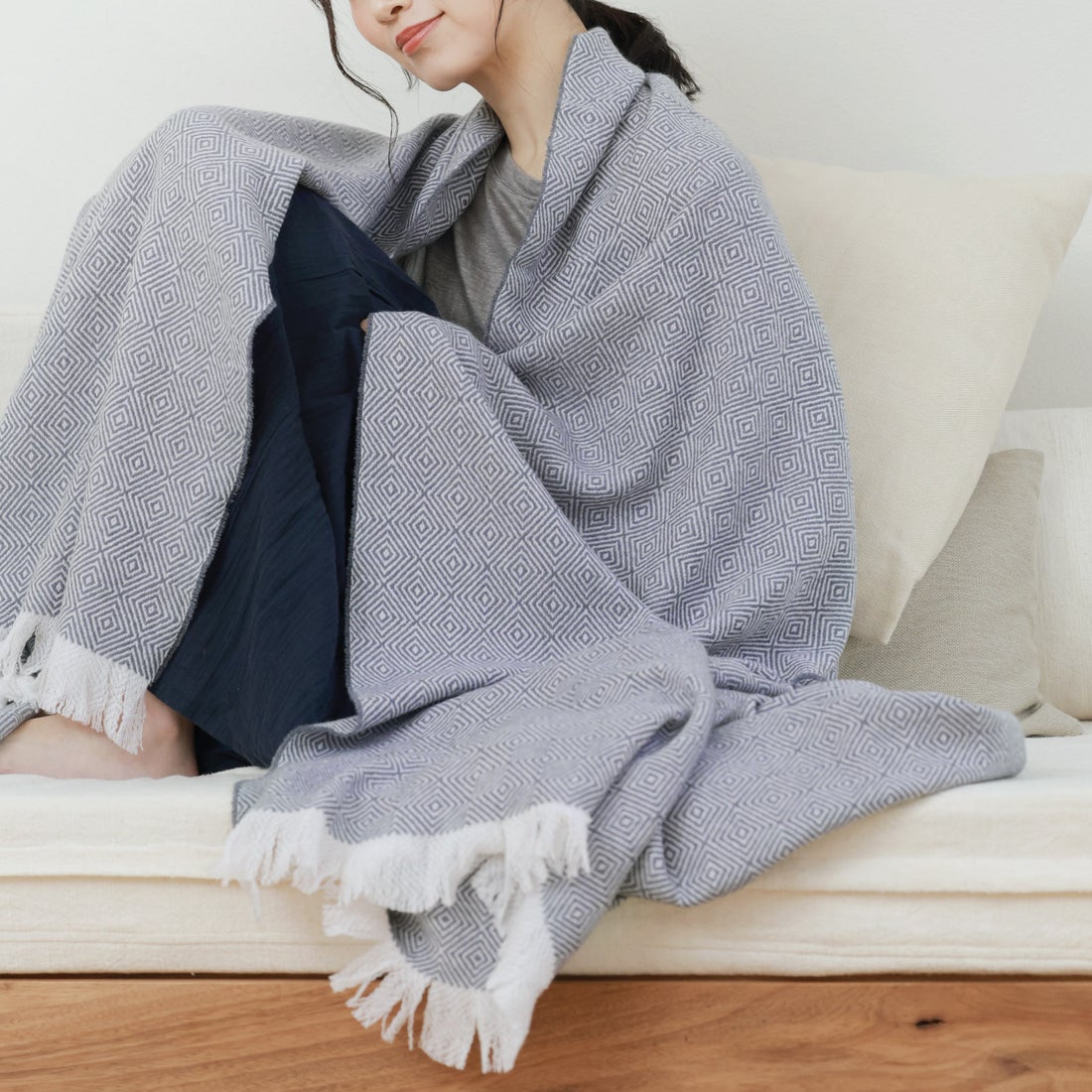 サンキョウショウカイ 三京商会 ブランケット カシミヤ100% 大判 厚手