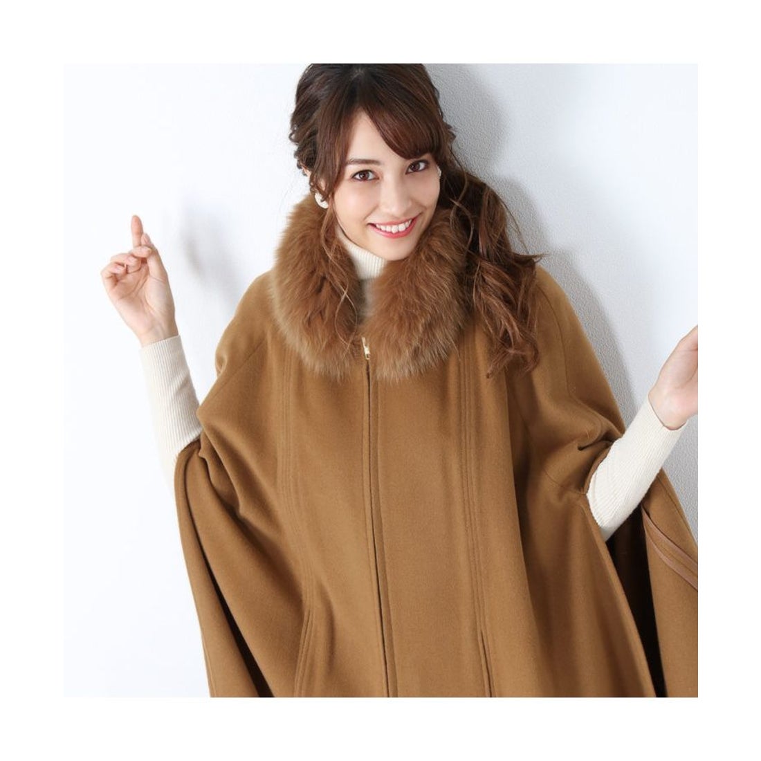 サンキョウショウカイ 三京商会 [Filomo]カシミヤ混 フォックス襟付き