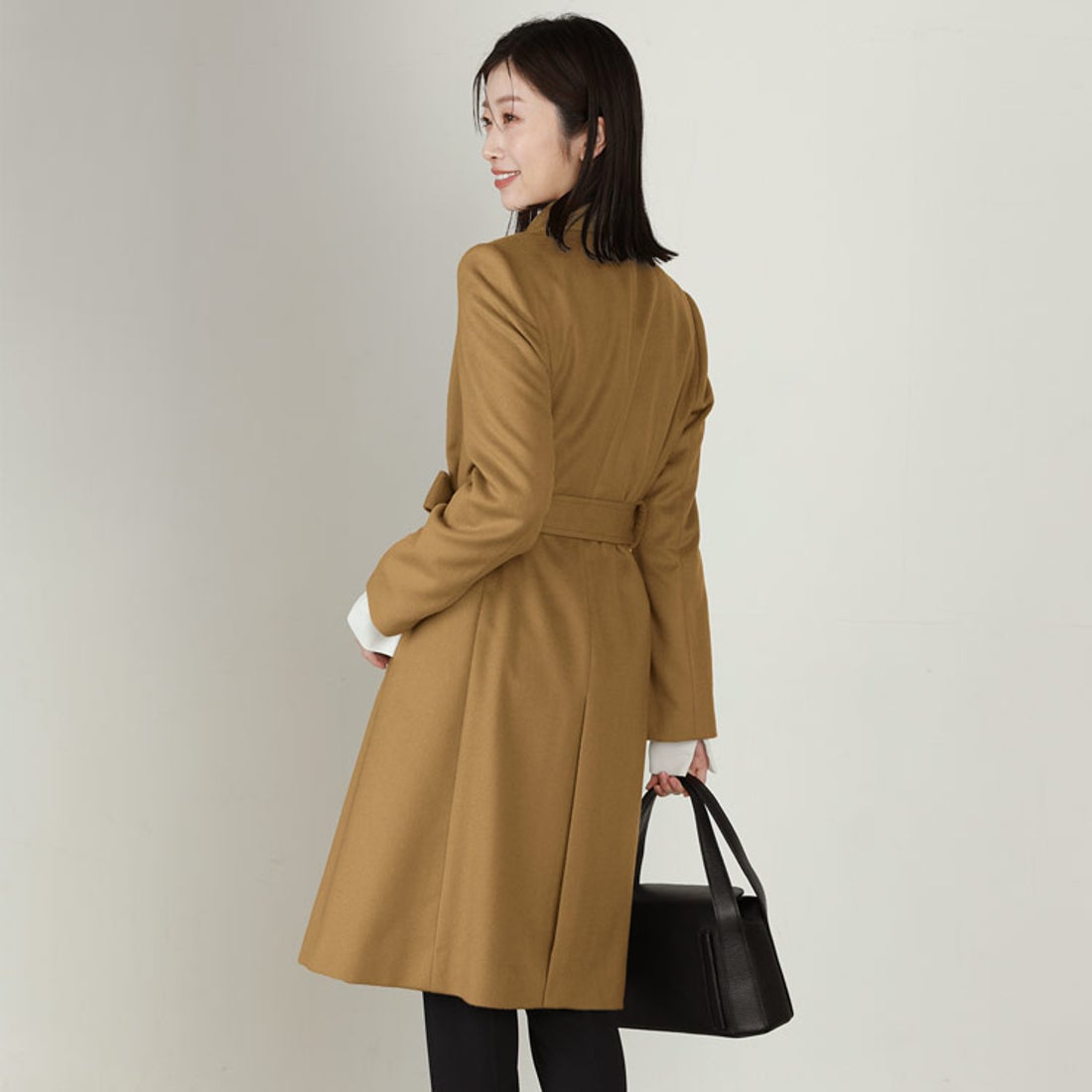 サンキョウショウカイ 三京商会 ロングカシミヤコートベルト付き