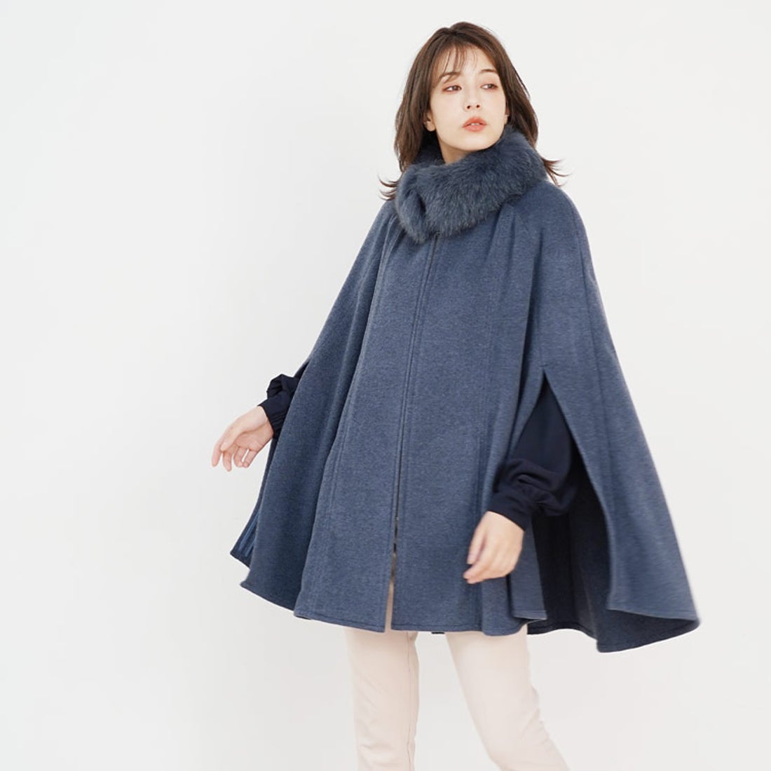 サンキョウショウカイ 三京商会 [Filomo]カシミヤ混 フォックス襟付き