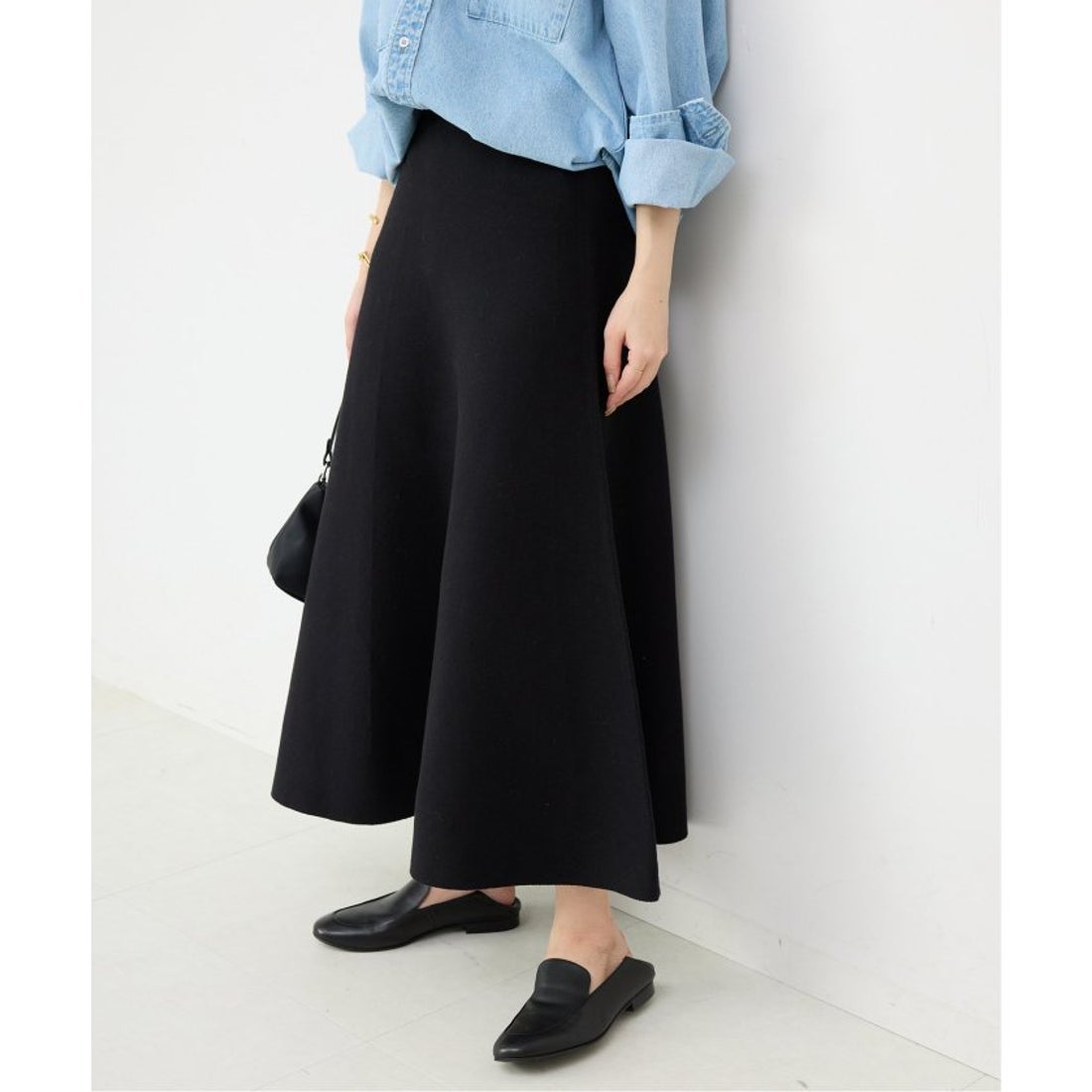 スローブ イエナ SLOBE IENA 《追加》ミラノリブニットフレアスカート