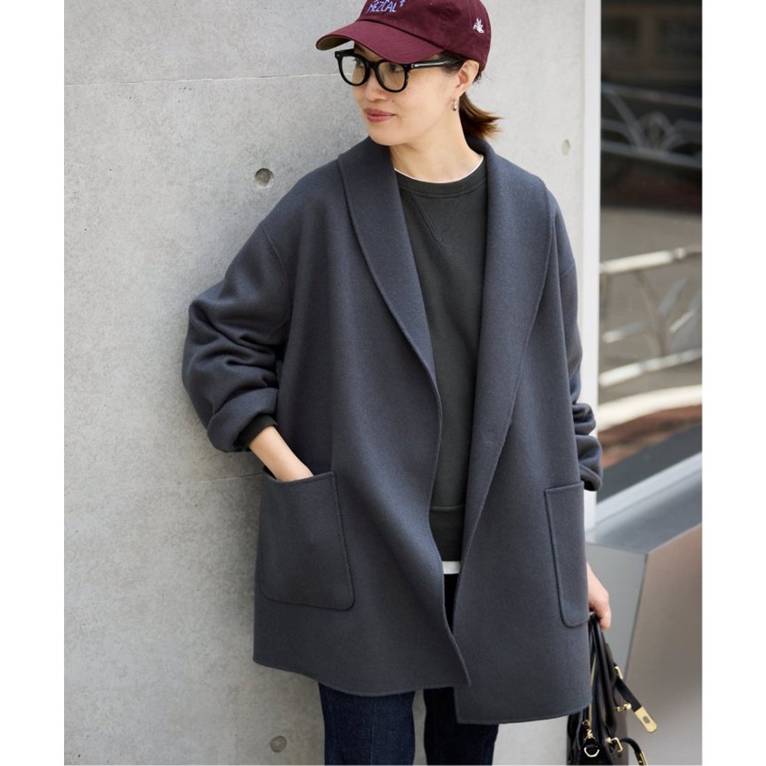 スローブ イエナ SLOBE IENA SUPER140 ダブルフェイスベルテッドコート