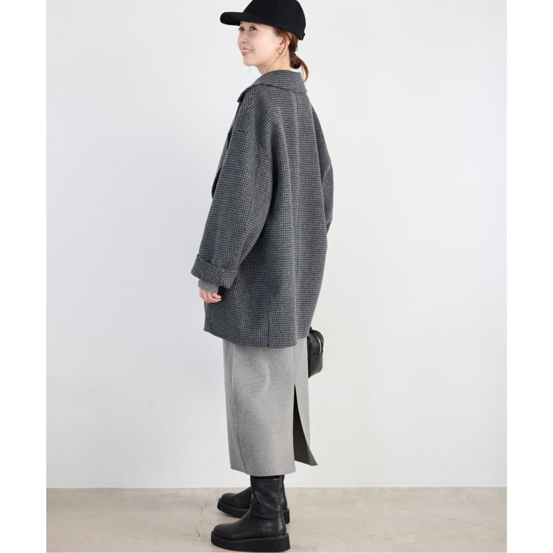 スローブ イエナ SLOBE IENA souple wool ダブルフェイスミドルコート