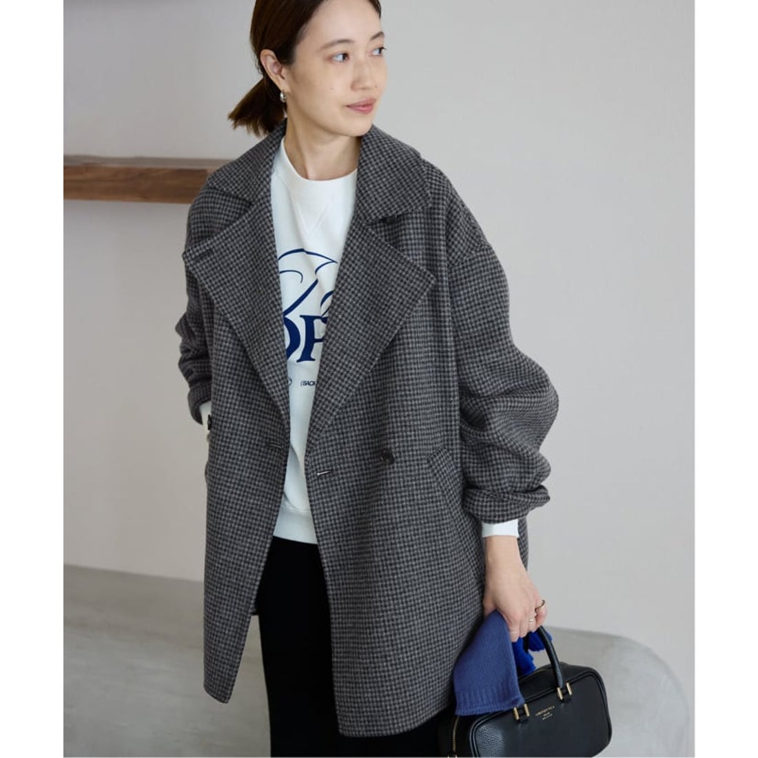 スローブ イエナ SLOBE IENA souple wool ダブルフェイスミドルコート