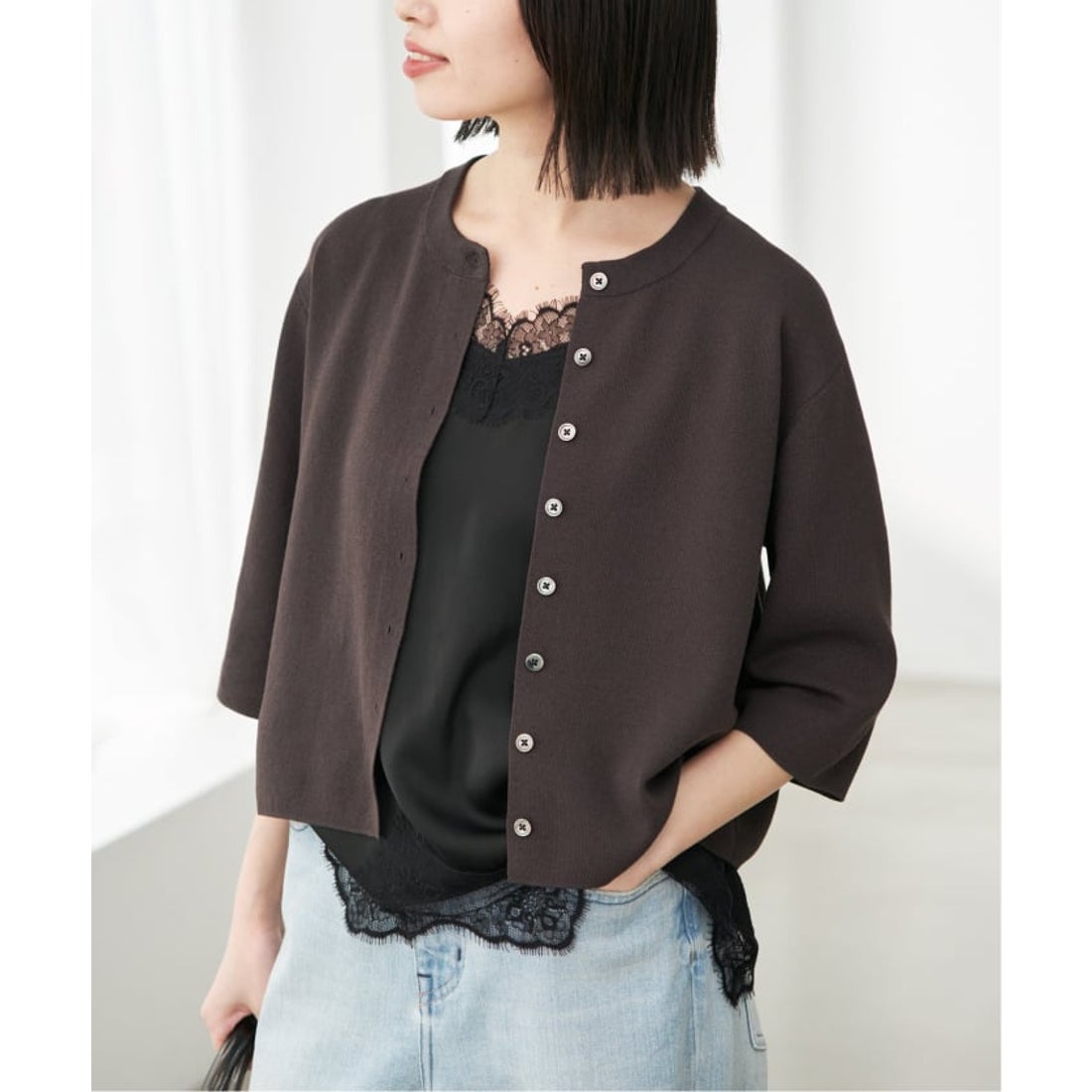 スローブ イエナ SLOBE IENA 《追加2予約》サテンレースキャミソール