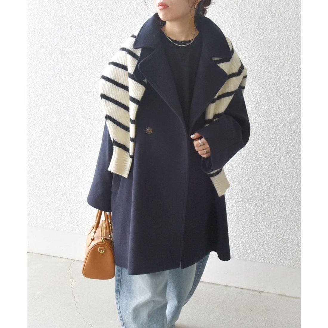 WEB限定】SHIPS any: スタンド & ダブル カラー コート 24FW