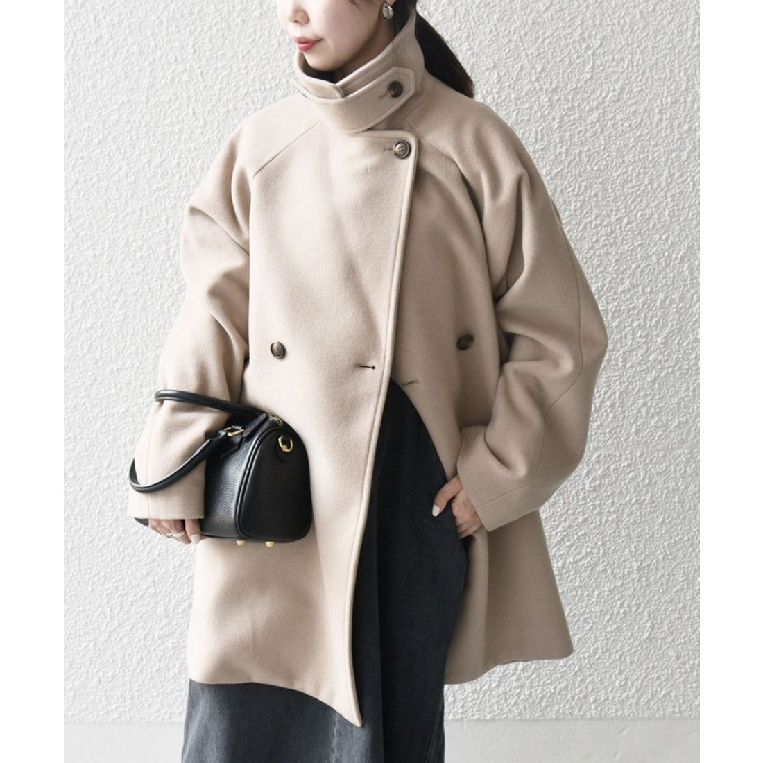 WEB限定】SHIPS any: スタンド & ダブル カラー コート 24FW