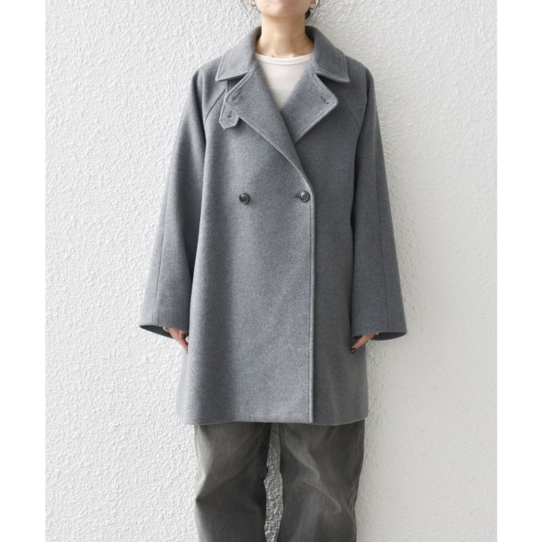 WEB限定】SHIPS any: スタンド & ダブル カラー コート 24FW