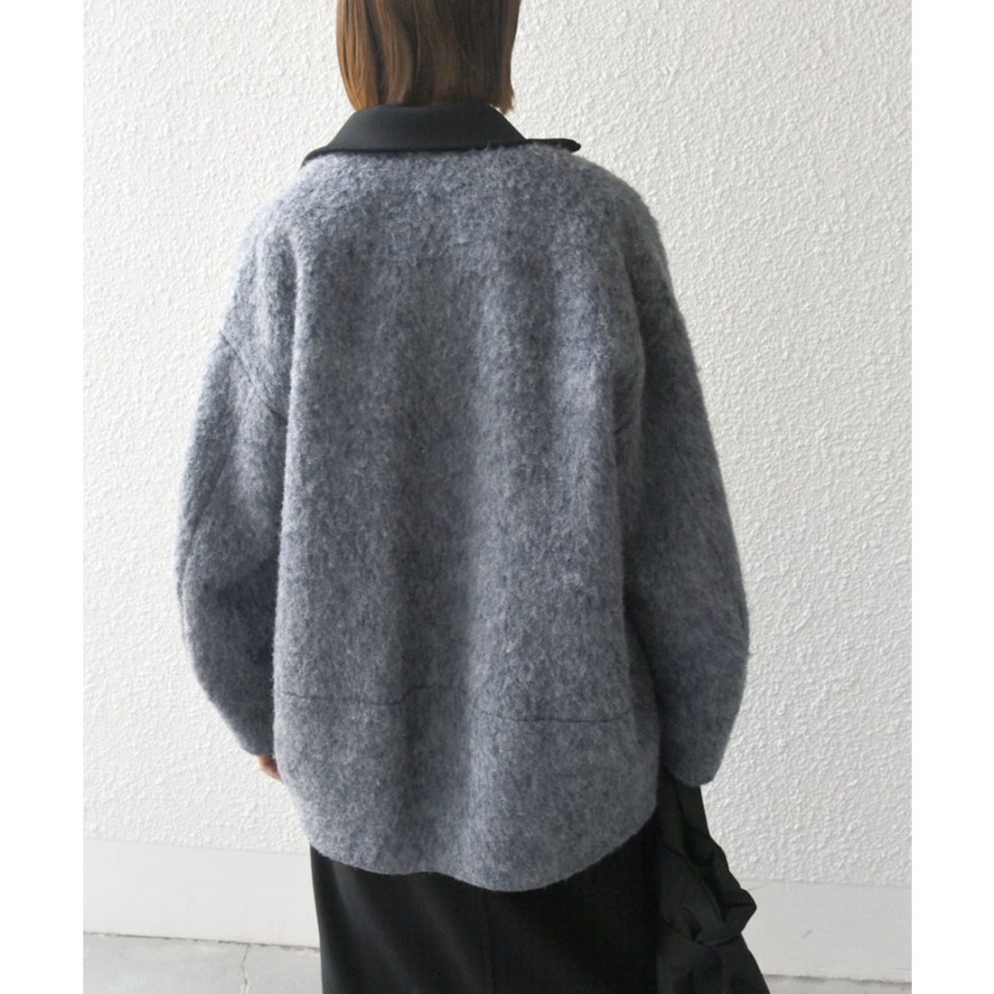 シップス エニィ SHIPS any SHIPS any: シャギー ノーカラー コクーン