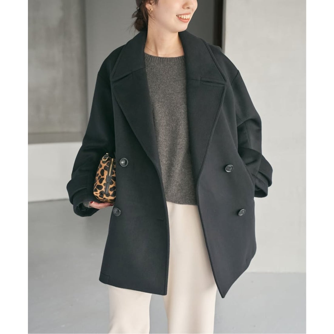 Spick and Span グレー ピーコート Spick and Span グレー ピーコート