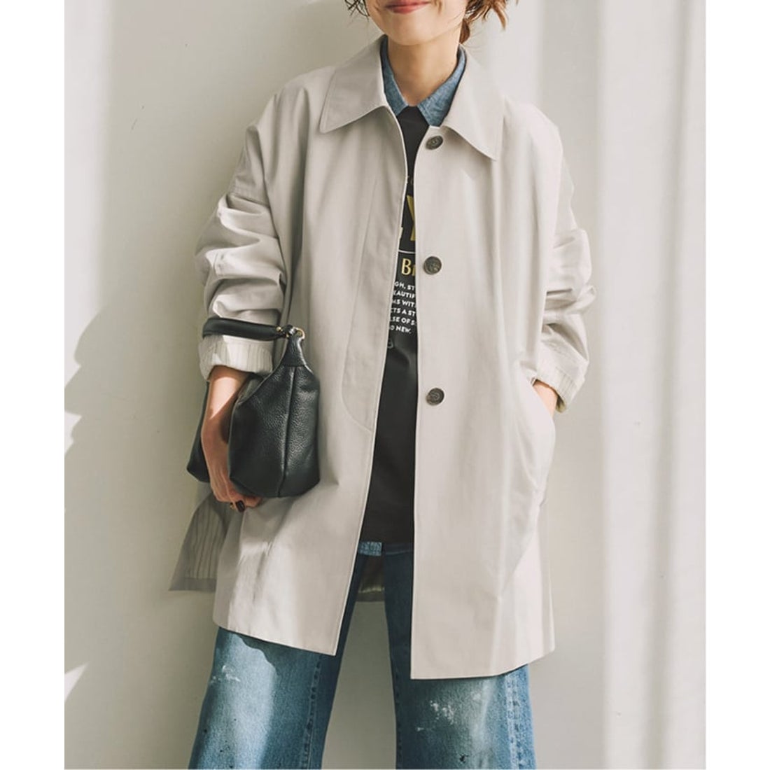 スピック＆スパン Spick & Span 《予約》T/Cギャバステンカラーハーフ